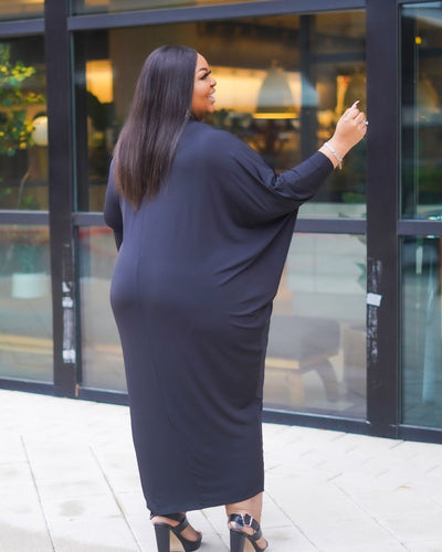 Toni Plus Size Long Sleeve Black Dress