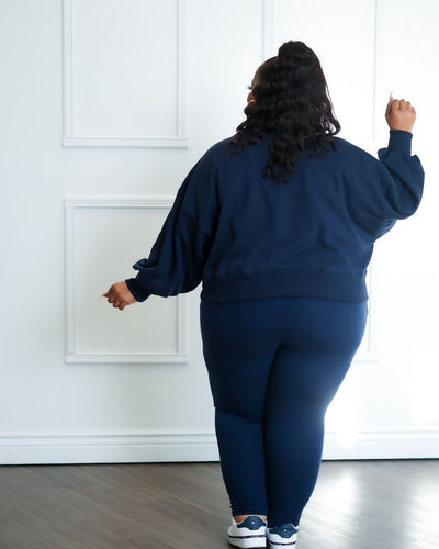 Women's Plus Skyler Jogger Set With Pockets  -Navy